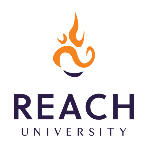  Medium Decal - Reach University Stacked with Flame