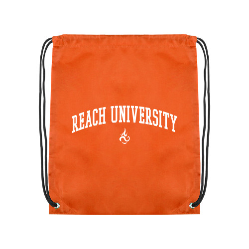  Orange Drawstring Backpack - Reach University Arched with Flame