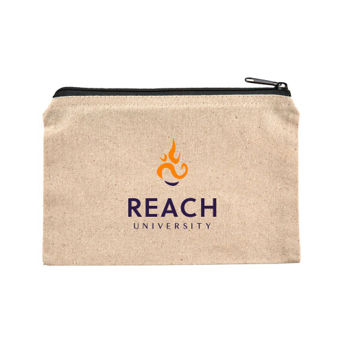  8oz. Natural Cotton Travel Pouch - Reach University Stacked with Flame