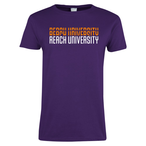  Womens Purple Short Sleeve Tee - Reach University Repeat Design