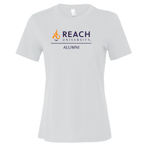  Bella + Canvas Womens White Relaxed Cotton T Shirt - Reach University Alumni