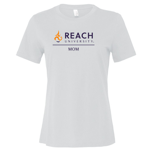  Bella + Canvas Womens White Relaxed Cotton T Shirt - Reach University Mom