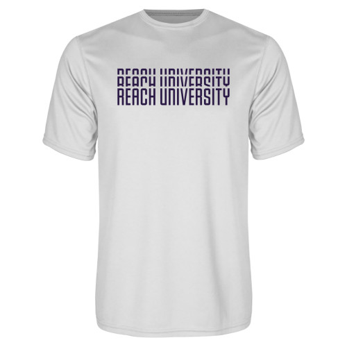  White Performance Tee - Reach University Repeat Design
