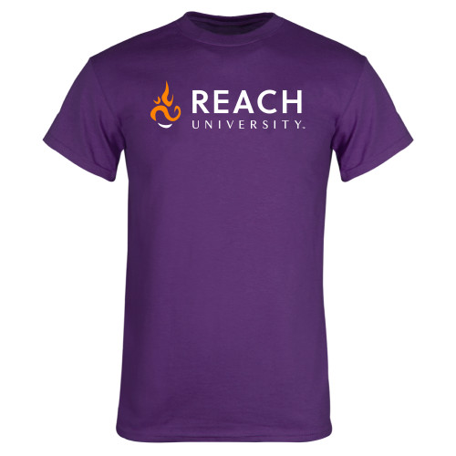  Purple T Shirt - Reach University Flat with Flame