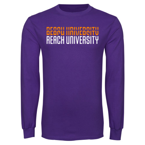  Purple Long Sleeve T Shirt - Reach University Repeat Design