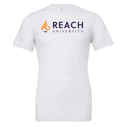  Bella + Canvas Ash Grey Jersey Cotton T Shirt - Reach University Flat with Flame