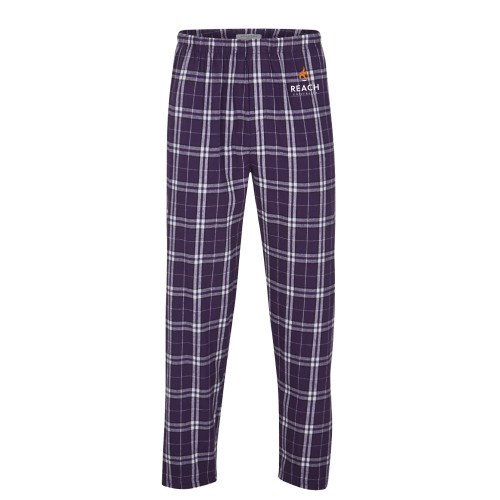  Boxercraft Heritage Purple Unisex Flannel Pajama Pant - Reach University Stacked with Flame