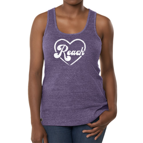  Fall Rush Ladies Purple Tank - Reach heart distressed