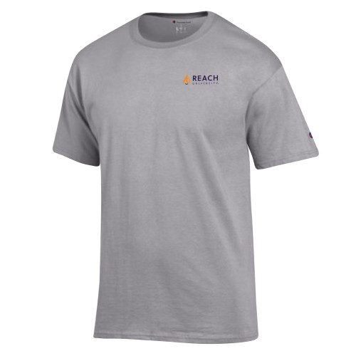  Champion Oxford Grey T Shirt - Reach University Flat with Flame