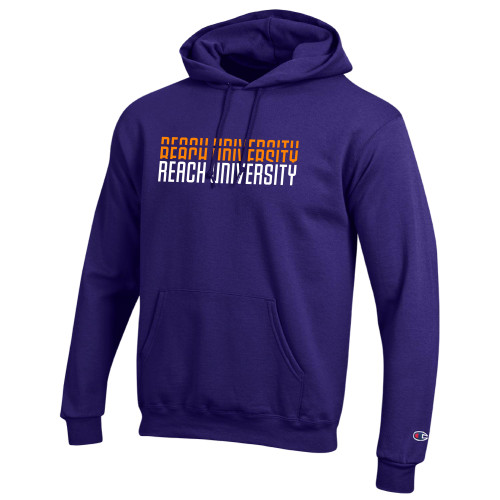  Champion Purple Fleece Hoodie - Reach University Repeat Design