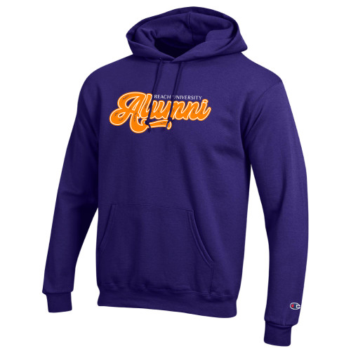 Champion Purple Fleece Hoodie - Reach University Alumni Script
