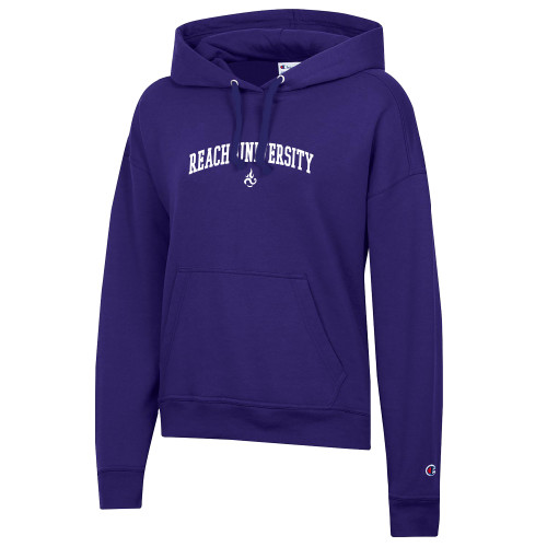 Reach Champion Womens Purple Powerblend Pullover Hood-XS