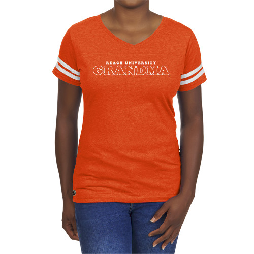  Fall Rush Ladies Orange 60/40 Football Tee - Reach Grandma