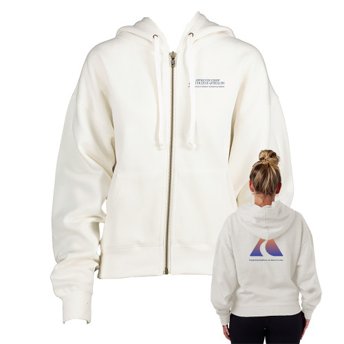  ENZA Womens White Boxy Full Zip Hood - Apprenticeship College of Health