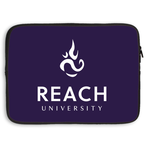  15 inch Neoprene Laptop Sleeve - Reach University Stacked with Flame