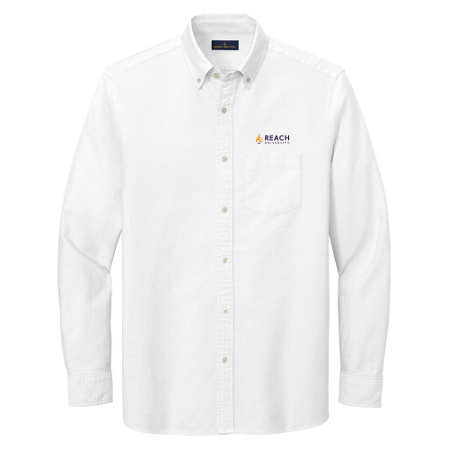 Reach Brooks Brothers Mens White Casual Oxford Cloth Shirt