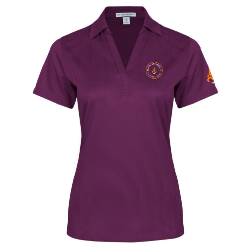  Womens Purple Performance Fine Jacquard Polo - Reach University Seal