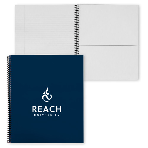  College Spiral Notebook w/Black Coil - Reach University Stacked with Flame