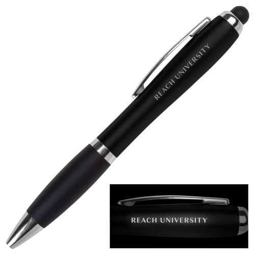  LIGHT UP LOGO Black Stylus Pen - Reach University Flat Engraved