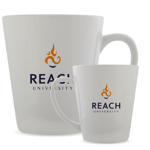  Full Color Latte Mug 12oz - Reach University Stacked with Flame