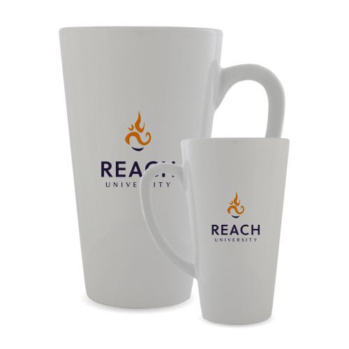 Full Color Latte Mug 17oz - Reach University Stacked with Flame