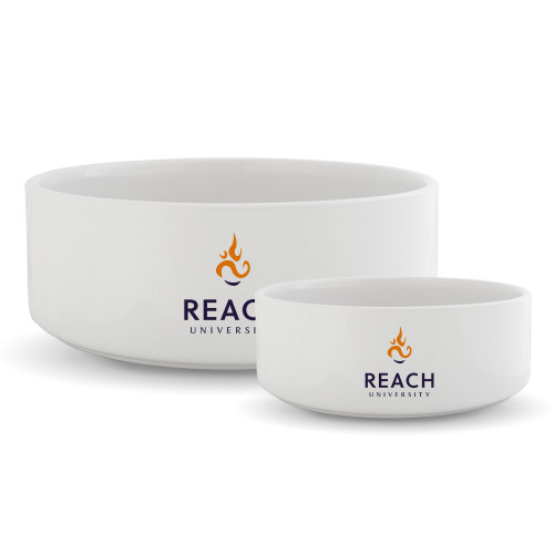  Ceramic Dog Bowl - Reach University Stacked with Flame
