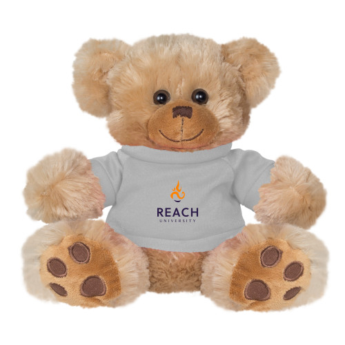  Plush Big Paw 8 1/2 inch Brown Bear w/Grey Shirt - Reach University Stacked with Flame