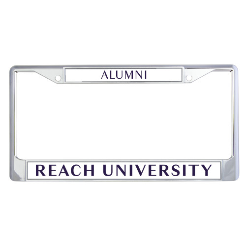  Alumni Metal License Plate Frame in Chrome - Reach University Flat