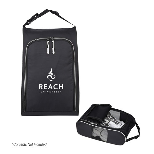  Crosstown Side Mesh Black Shoe Bag - Reach University Stacked with Flame