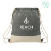 Thumbnail image for  Split Recycled Cotton Natural/Black Drawstring Bag