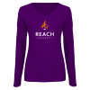 Thumbnail image for  Womens Purple Long Sleeve V Neck Tee 