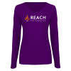 Thumbnail image for  Womens Purple Long Sleeve V Neck Tee 