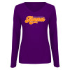 Thumbnail image for  Womens Purple Long Sleeve V Neck Tee 