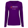 Thumbnail image for  Womens Purple Long Sleeve V Neck Tee 