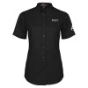Thumbnail image for  Womens Black Twill Button Up Short Sleeve