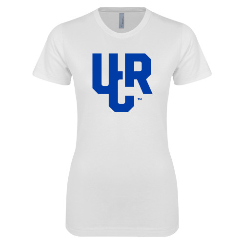  Next Level Womens White Boyfriend Tee - UCR Primary Logo - 1 Color