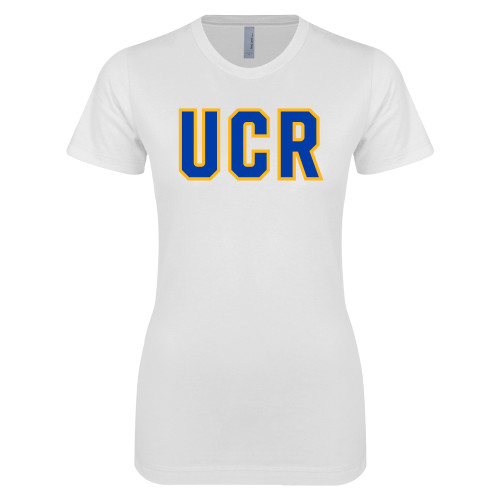  Next Level Womens White Boyfriend Tee - UCR
