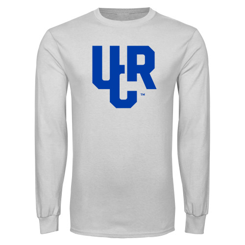  White Long Sleeve T Shirt - UCR Primary Logo - 1 Color