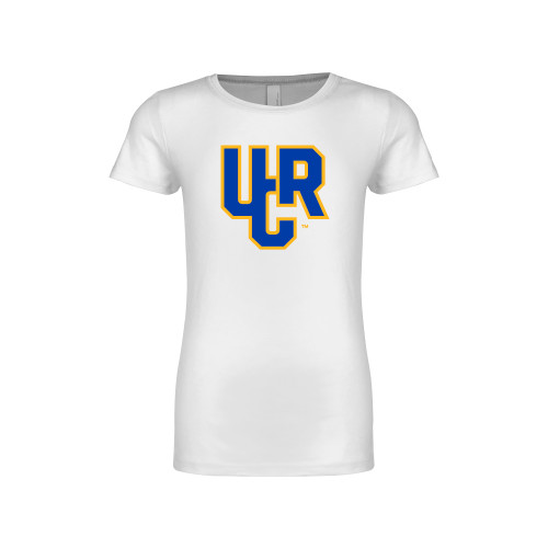  Next Level Girls White Fashion Fit T Shirt - UCR Primary Logo