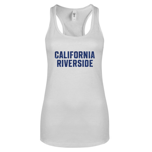  Next Level Racerback Tank White - H Dark Blue Glitter