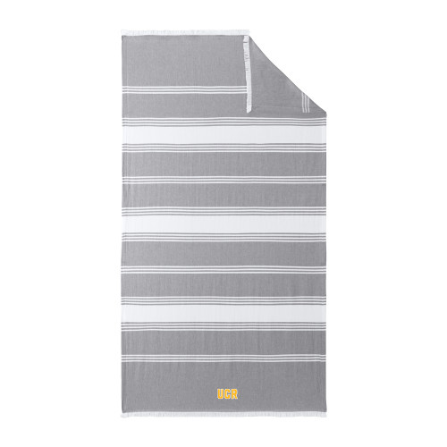  100% Cotton Grey/White Beach Throw - California Riverside