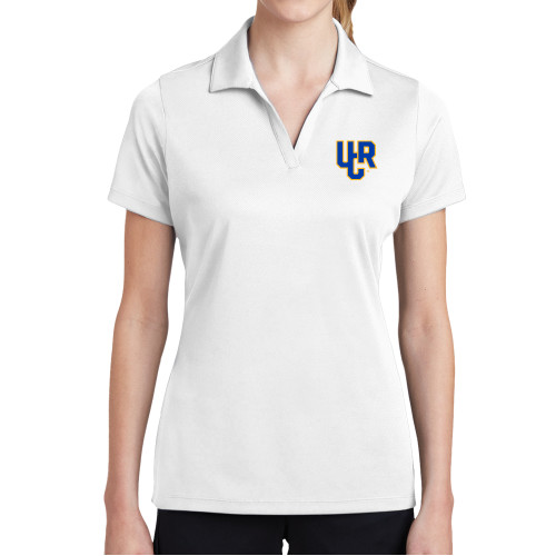  Womens White Dry Mesh Polo - UCR Primary Logo