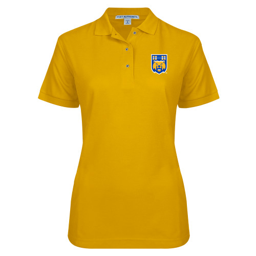  Womens Silk Touch Gold Pique Polo - UCR - Stand Alone Bear