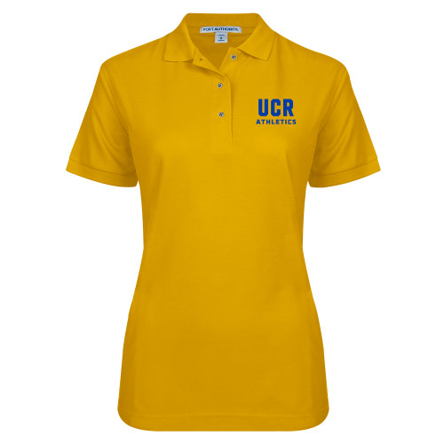  Womens Silk Touch Gold Pique Polo - UCR Athletics