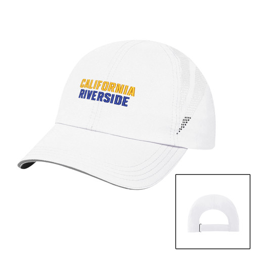  Womens White Performance Cap - California Riverside - Puff Emb