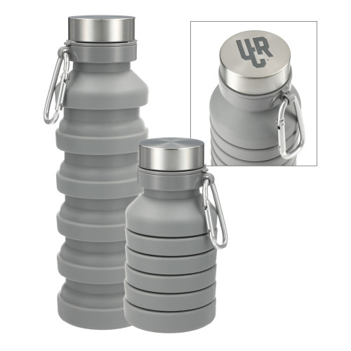  Zigoo Silicone Collapsible Grey Bottle 18oz - UCR Primary Logo Engraved