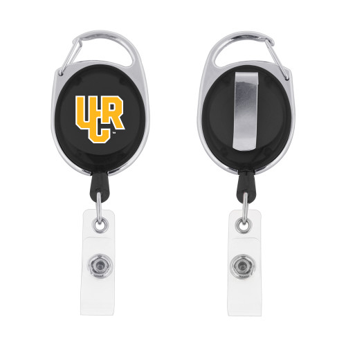  Black Oval Retractable Badge Holder w/Clip - UCR Primary Logo
