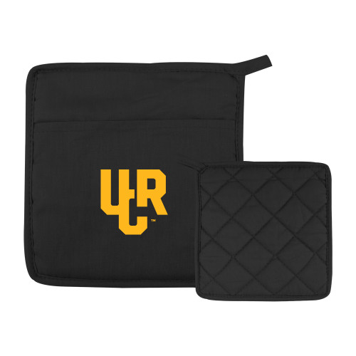  Quilted Canvas Black Pot Holder - UCR Primary Logo - 1 Color