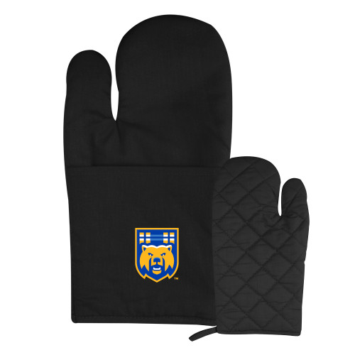  Quilted Canvas Black Oven Mitt - UCR - Stand Alone Bear