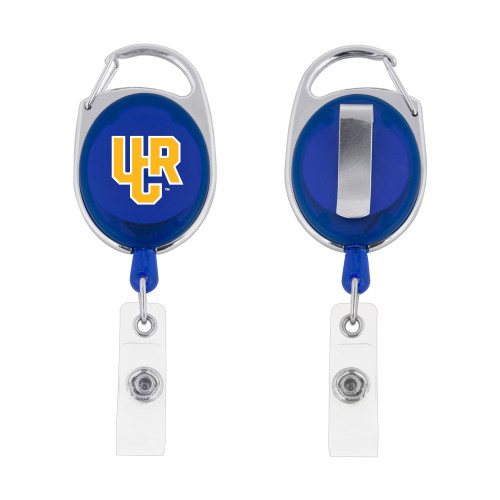 Blue Oval Retractable Badge Holder w/Clip - UCR Primary Logo